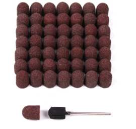 Pedicure slijpkappen 10 mm middel grof incl gummi houder per 10 stuks