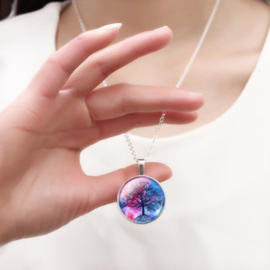 Tree of Life Roze / Blauw ketting