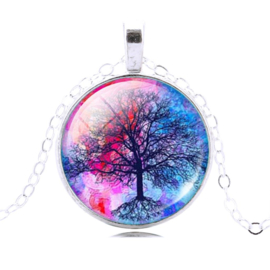 Tree of Life Roze / Blauw ketting