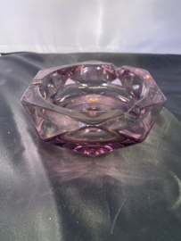 Grote 50s paarse kristal glazen asbak