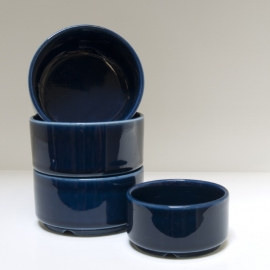 Set van 4 kobalt blauwe schaaltjes