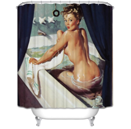 Pinup douchegordijn