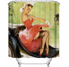 Pinup douchegordijn