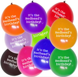 Redhead Birthday Balloons