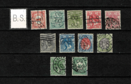 Perfin BS type 3 in 11 zegels