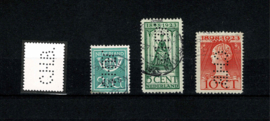 Perfin CHB in 3 zegels