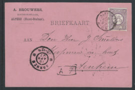 Alphen N:B: (Hulpkantoor) op briefkaart naar Arnhem