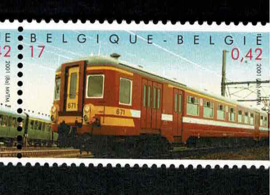 België 2001. 2993/5 75 jaar NMBS triptiek met vignetten **