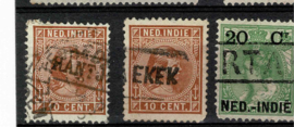 Ned. Indië. Partijtje diverse afstempelingen