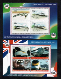 Engeland 1994/95 2 blokken Kanaaltunnel **