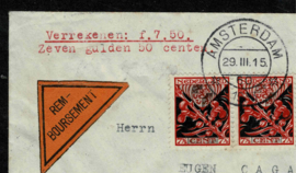 1933. Kind 1927 in paren op Aangetekende Remboursbrief naar Tsjechoslowakije✉️