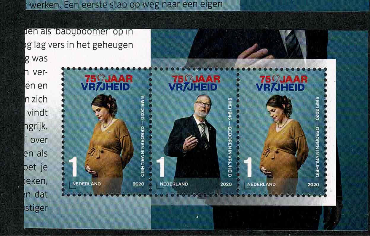 2020. 3442/3a"Leven in Vrijheid"  in 2 strips van 3 Tandingg 14 x 13 ½ ︎︎ ❇︎❇︎