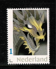 Serie van 5 kleuren van de Crypto-3 zegel. Jaar van de Draak.
