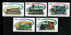 Cuba 2001. Mi. 4388/42 Antieke treinen 5 waarden **