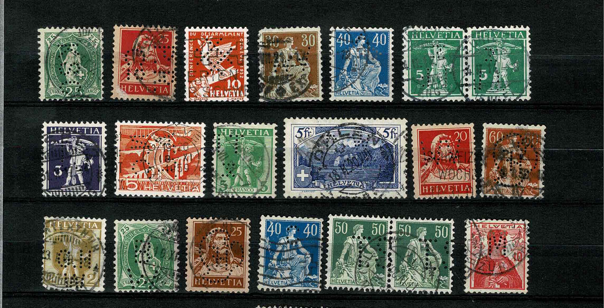 Zwitserland Firmaperforaties ~ Perfins ~ PoKo's
