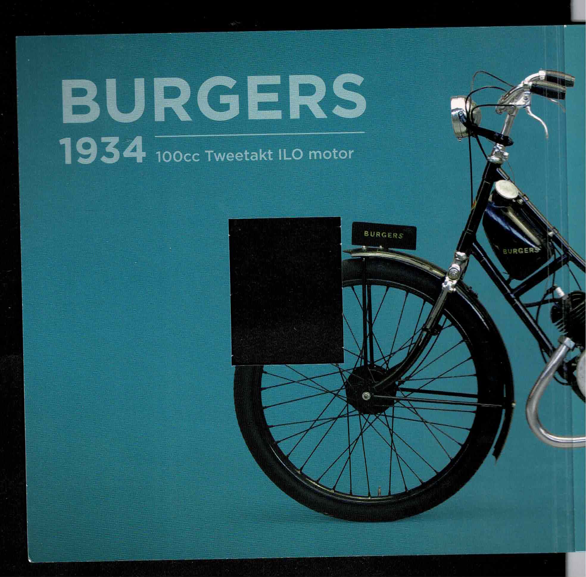 2025. Zilver zegel Burgersmotorfiets uit 1934