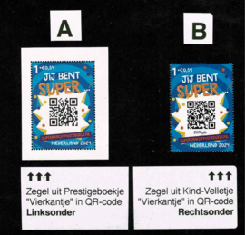 2024. Kinderzegels  ** Bijzondere variatie ** Groot formaat zegel