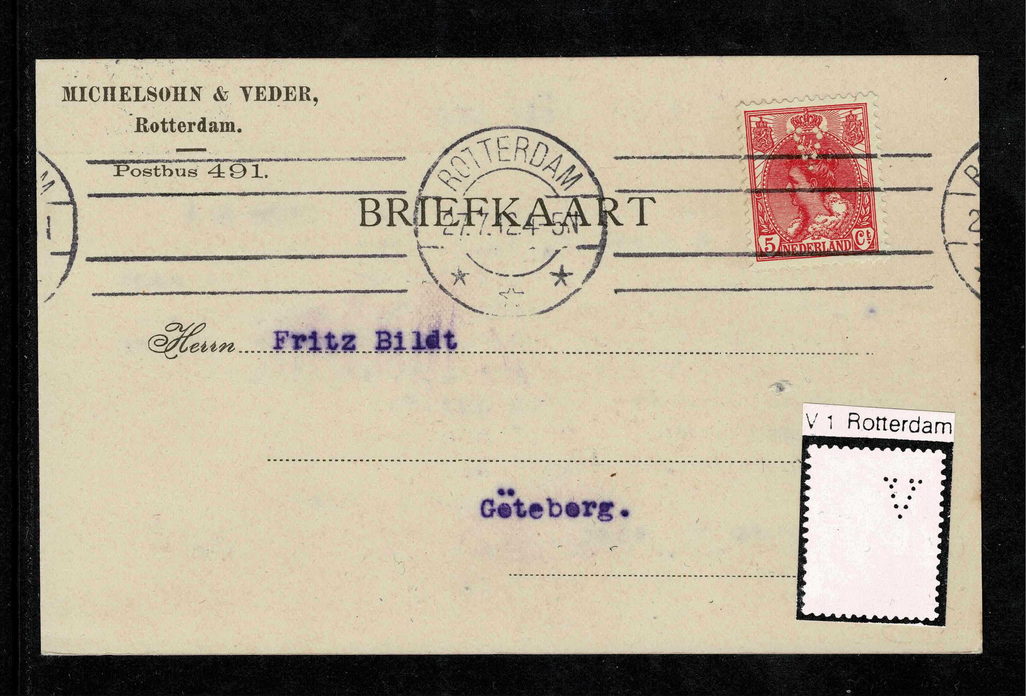 V  type 1 Michelsohn & Veder Rotterdam.