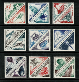 Monaco 1953. Yvert 39A/55 18 waarden Driehoekzegels "Timbre-Taxe" **