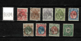 Perfin BHM in. 9 zegels
