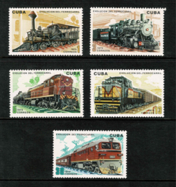 Cuba 1975. Locomotieven 5 waarden **