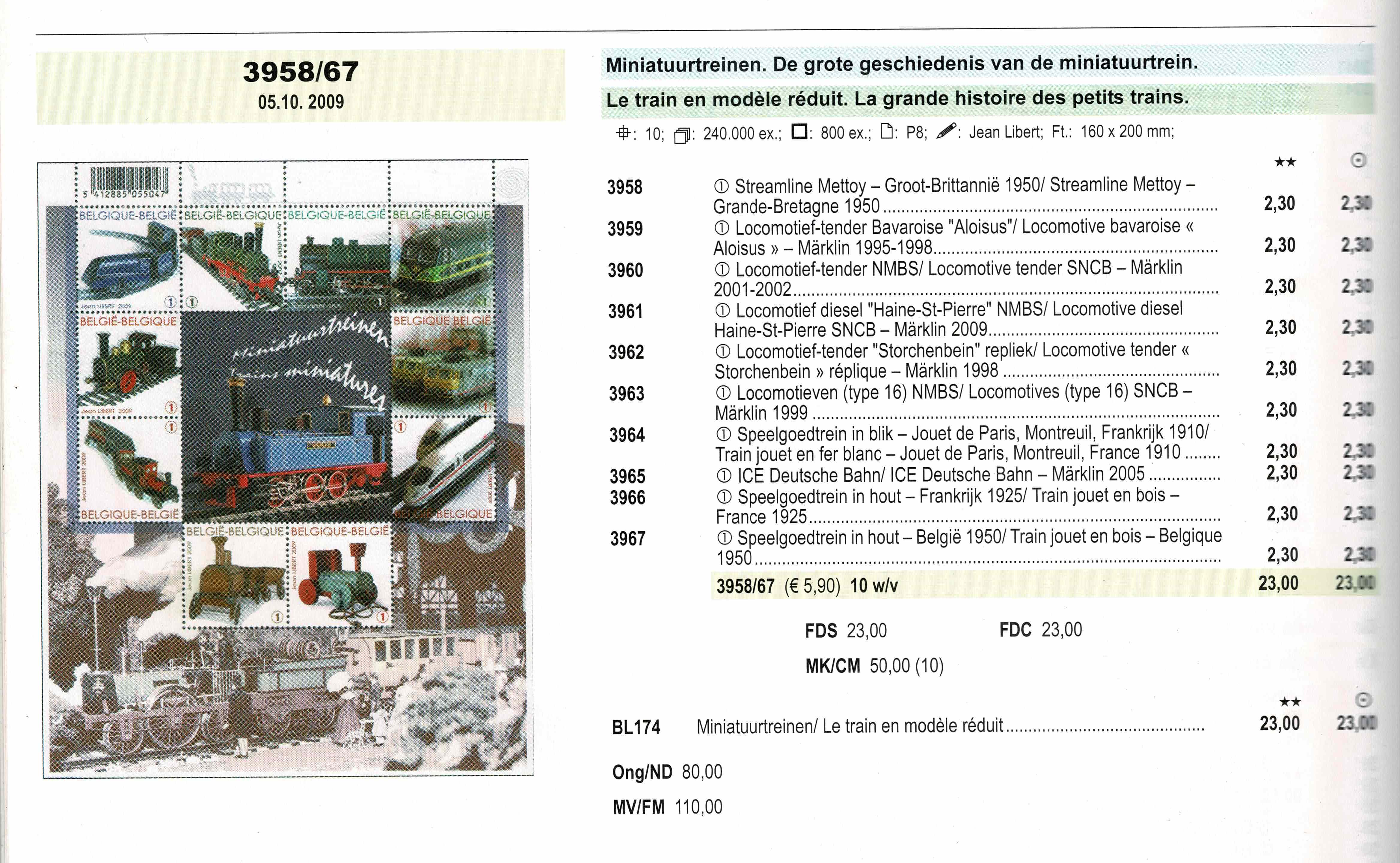 2009. BL 174 of 3958/67. Compleet vel Miniatuurtreinen ◉