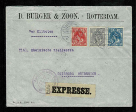 DB & Z D. Burger & Zoon 3 kleuren frankering Expresse brief