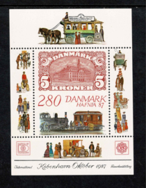 Denemarken 1987. Blok Hafnia tentoonstelling **