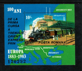 Roemenië  1983. Blok 100 jaar Orient Express **