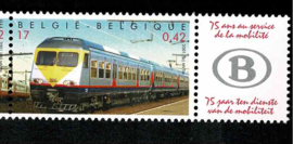 België 2001. 2993/5 75 jaar NMBS triptiek met vignetten **