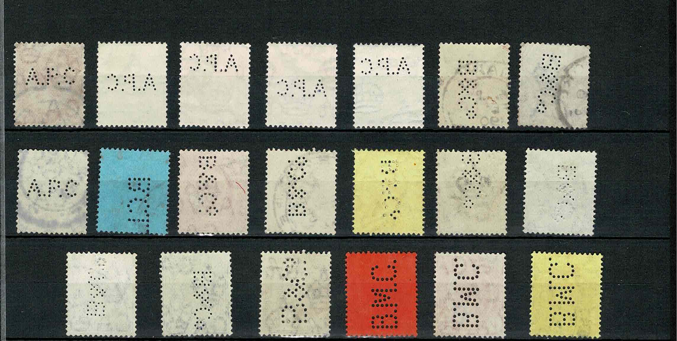 Straits Settlements 66 Perfins ~ firmaperforaties
