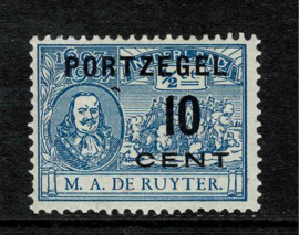 38f. De Ruyter port. Plaatfout "streepje door D" *