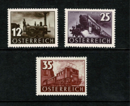 Oostenrijk 1937. Yvert 503/5 100 jaar spoorwegen **