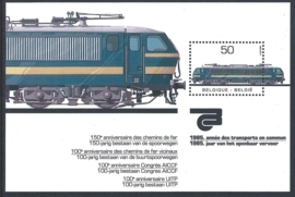 België 1985. 2174 velletje 100 jaar Spoorwegen NMBS **