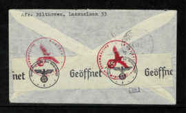 1941. 357 en 366 op couvert van BILTHOVEN naar NEW York - censuur ✈︎✉️