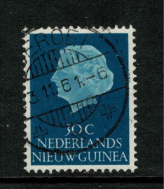 1961. 31. 30 ct. blauw met lange balkstempel Seroei (op eiland Yapen)