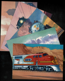 USA 1998. "All Aboard" Set van 5 voorgefrankeerde briefkaarten **