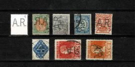 Perfin AR type 2 in 7 zegels