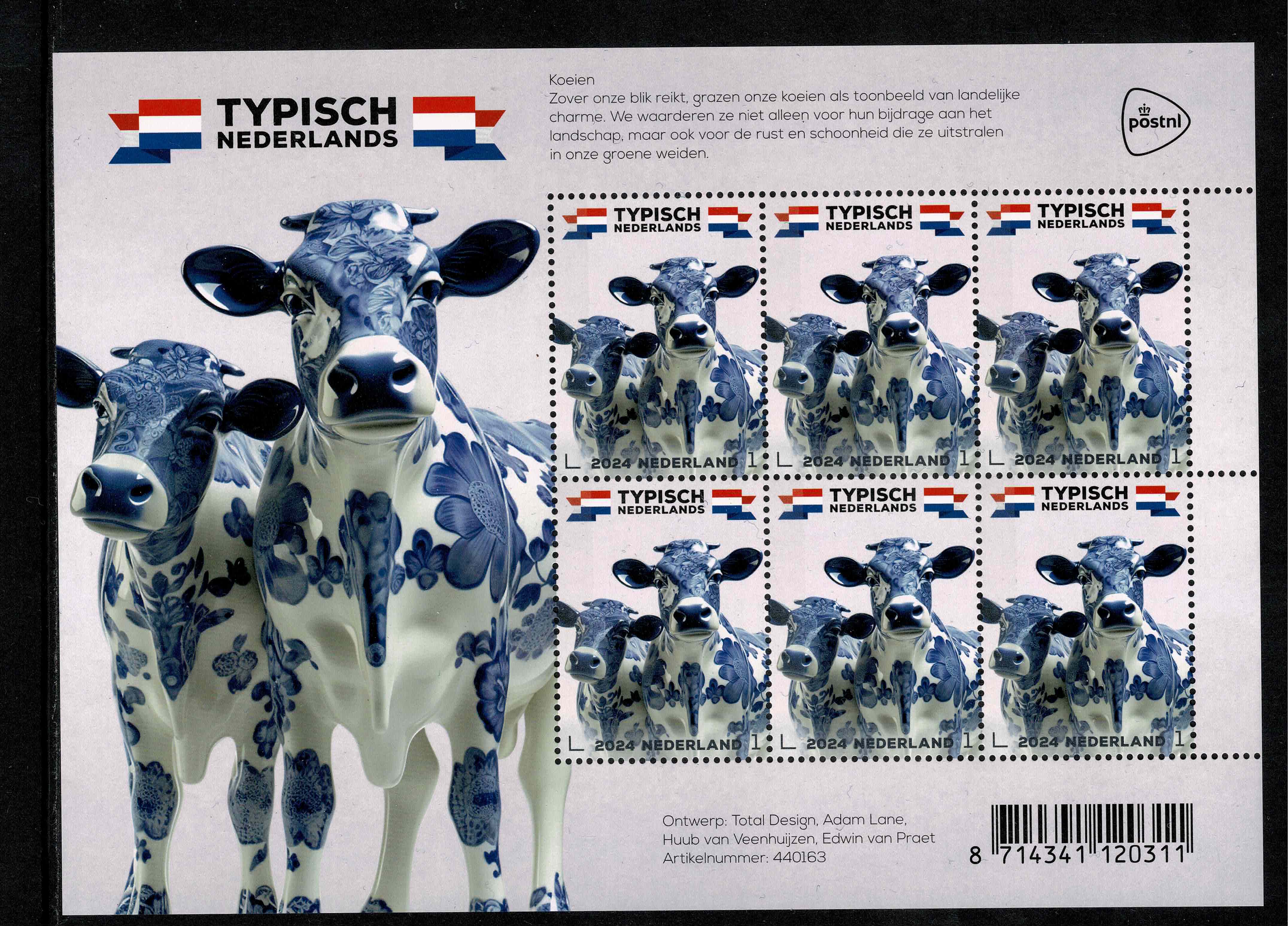 2024. Typisch Nederland ~ Keramiek complete set van 5 vellen **