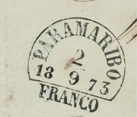 1873. Enveloppe met volledig briefinhoud naar Helmwond