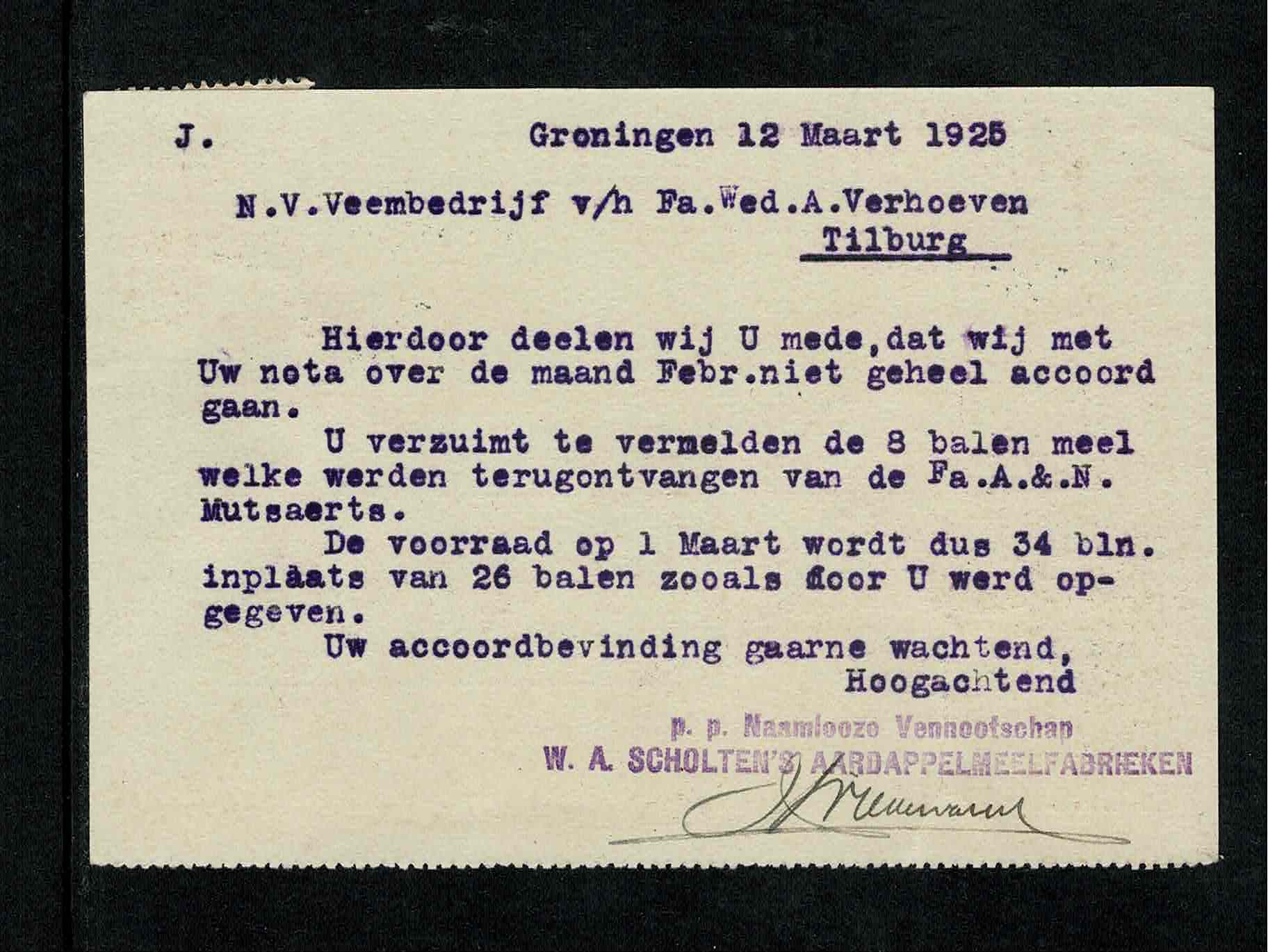 S type 4 W.A. Scholten's aardappelmeelfabrieken Groningen