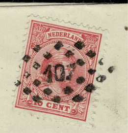 1893. 37a. 10 ct. op rekening van UTRECHT naar ROTTERDAM