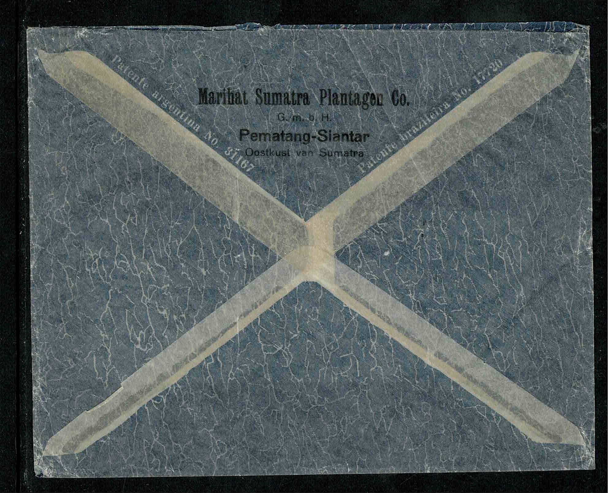 MSP in 3 zegels mengfrankering. 1937 Luchtpost cover