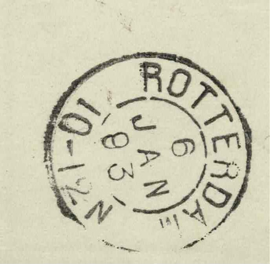 1893. 37a. 10 ct. op rekening van UTRECHT naar ROTTERDAM