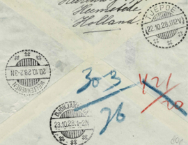 1923. R-brief van Amsterdam naar Ned. Indië. Mooie route✉️