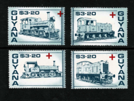 Guyana 8 waarden opdruk Rode Kruis **