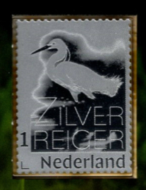 2020. Speciale uitgave. Zilverreiger op Zilveren zegel **