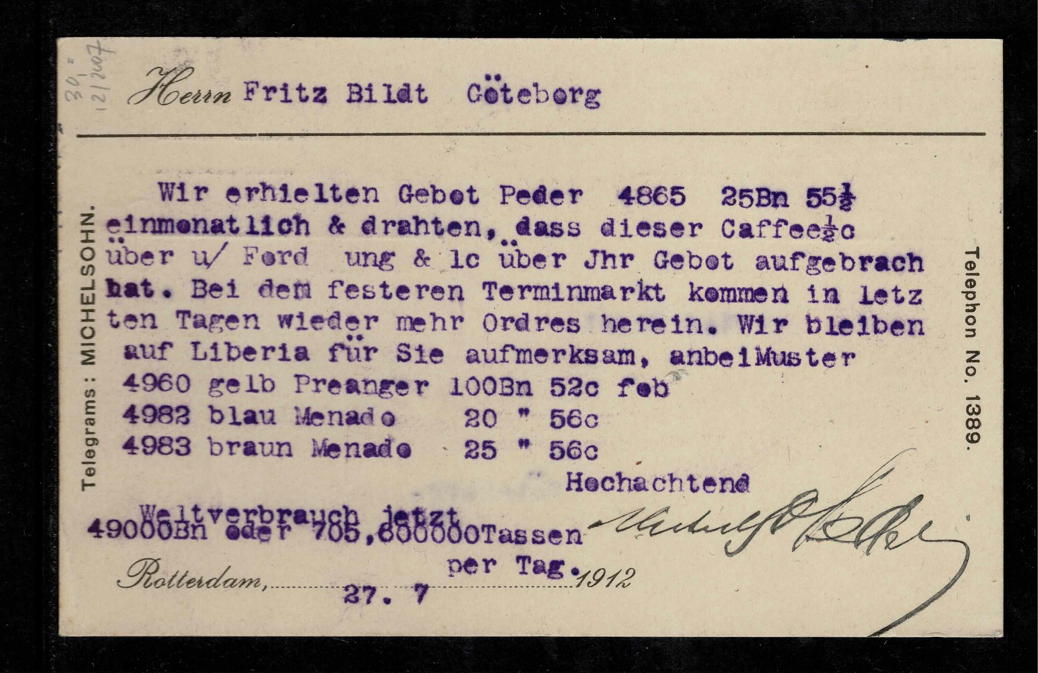 V  type 1 Michelsohn & Veder Rotterdam.