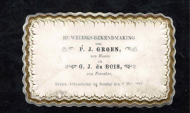 14A. ✉︎ 1 ct. zwart op minibriefje met inhoud naar Hoorn. Franco-takje FRANEKER 6 mei 1869