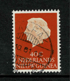 1961. 32. 40 ct. oranje met lange balkstempel FakFak